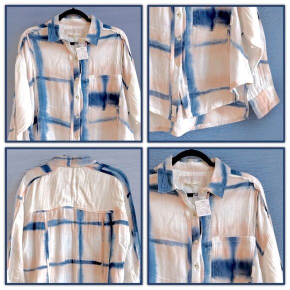 NWT Free People We The Free Washed Away Plaid Top - Picture 15 of 16